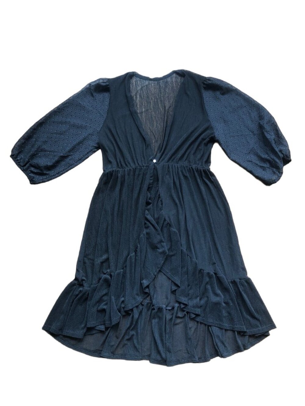 EMBER Mesh Polka Dot High Low Cover-Up Mumu Dress